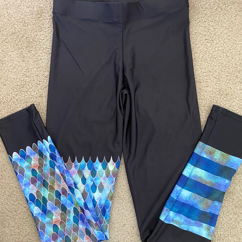 Nalu tribe long black/mermaid scale size M legging - Picture 2 of 8